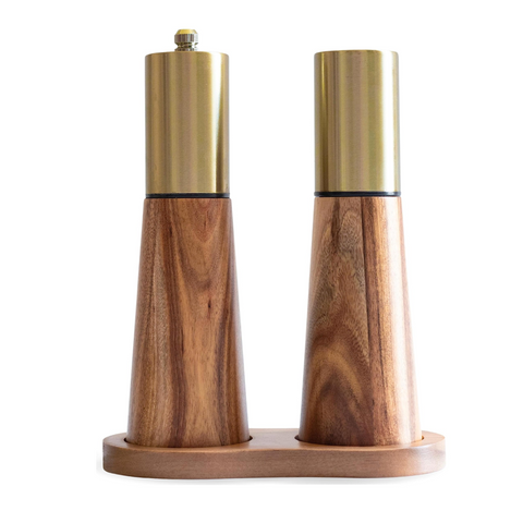 Olmecs Salt and Pepper Shaker Grinder with Tray, High Strength Ceramic Grinding Core