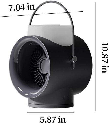 Portable Wireless Fan Humidifier Diffuser with Night Light, 120° Swing Head