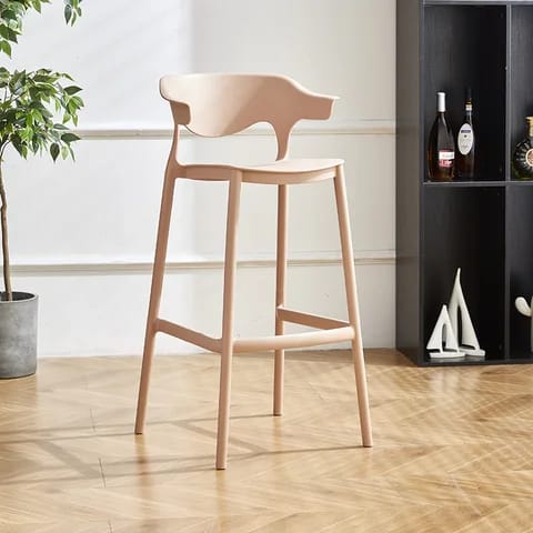 Backrest High stool Plastic Bar Chair