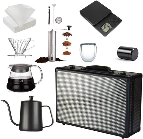 10 PCS v60 Coffee Maker Set - Manual Pour Over Coffee Maker Set with Portable Carry Case