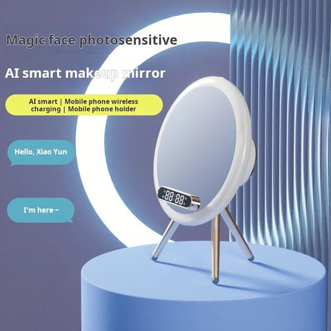 Q6 New LED Makeup Mirror with Bluetooth Speaker, Phone Stand and Charging