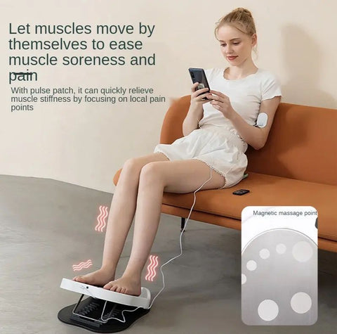 Electric Foot Massager EMS Booster Foot Leg Blood Circulation Pain Relief+Remote
