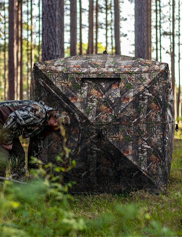 Portable 2-3 Person 270 Degree See Through Hunting Blind Ground Camouflage Pop Up Hub