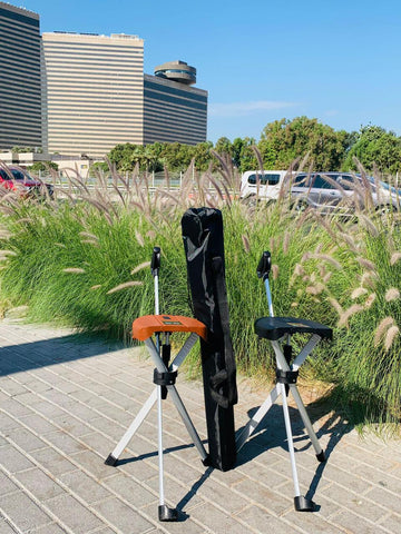 The Ta Da Seat Stick / Chair - the walking cane/ stick that converts to a tripod chair