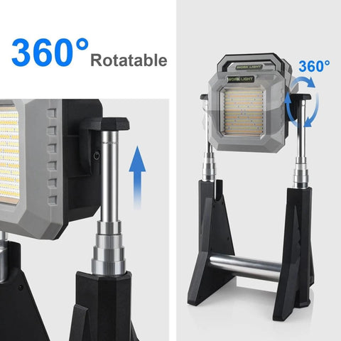 Cordless Work Lights - 15000mAh Rechargeable Work Light Telescopic with Stand