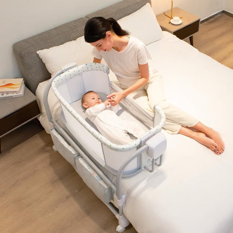 Mastela 3-in-1 Electric Swing Bedside Crib Intelligent Baby Bassinet Beside Sleeper Cradle