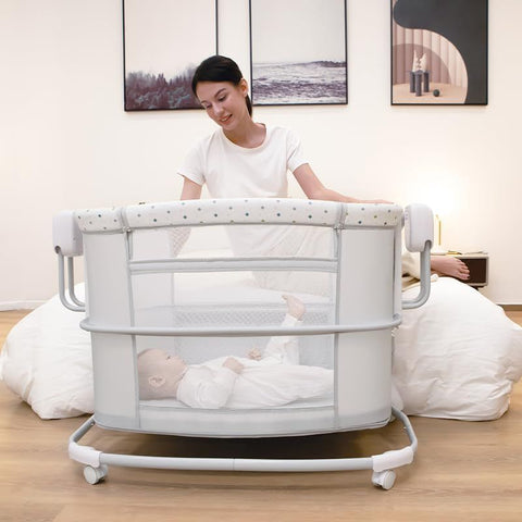 Mastela 3-in-1 Electric Swing Bedside Crib Intelligent Baby Bassinet Beside Sleeper Cradle