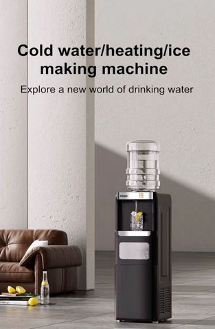 Water Dispenser with Ice Maker Function, Top Loading Hot and Cold Water Cooler for 5 Gallon Bottle - Hicon