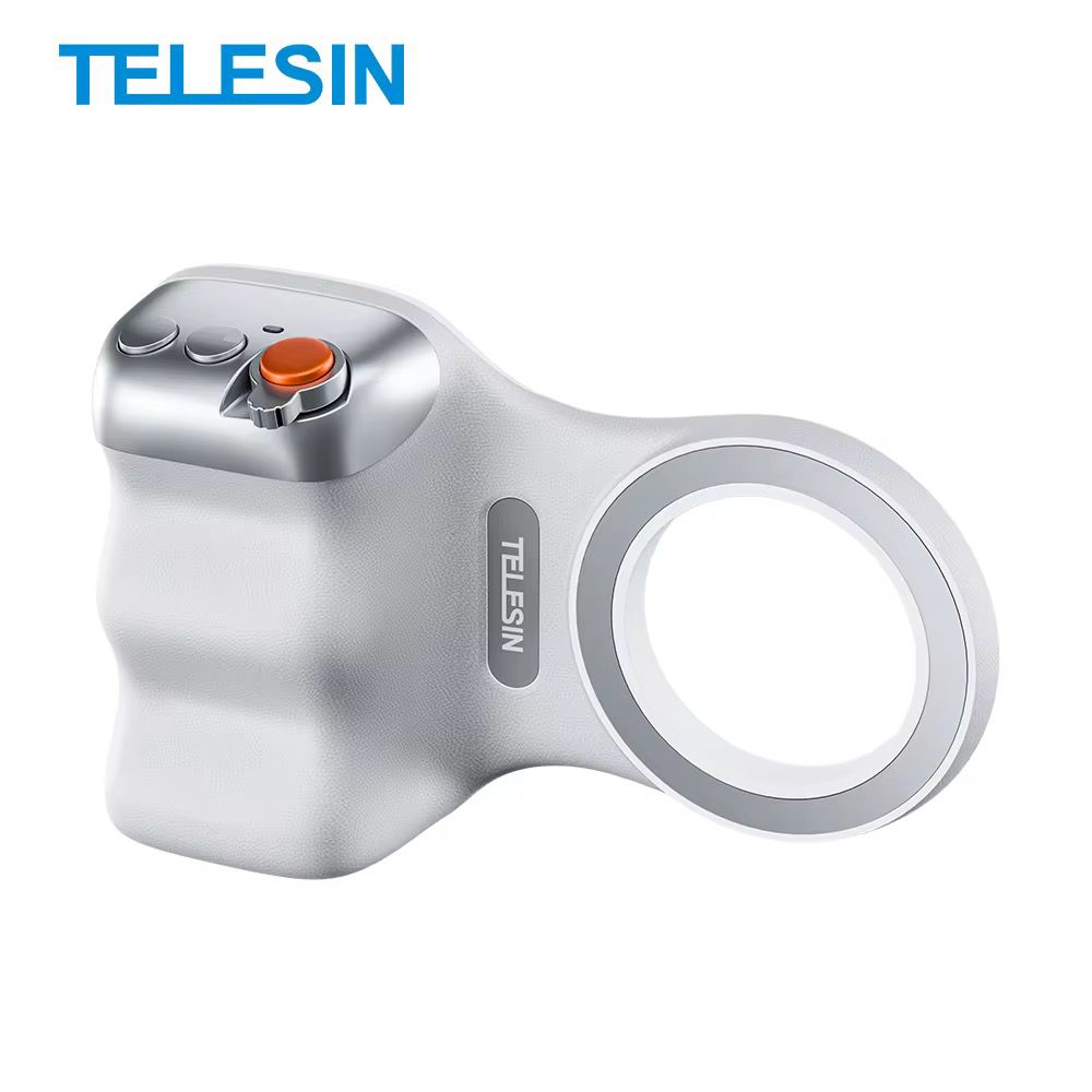 TELESIN Fun Shot Magnetic Phone Camera DSLR Style Shutter Grip for iPhone & Android with Detachable Wireless Shutter Button - MFI Certified