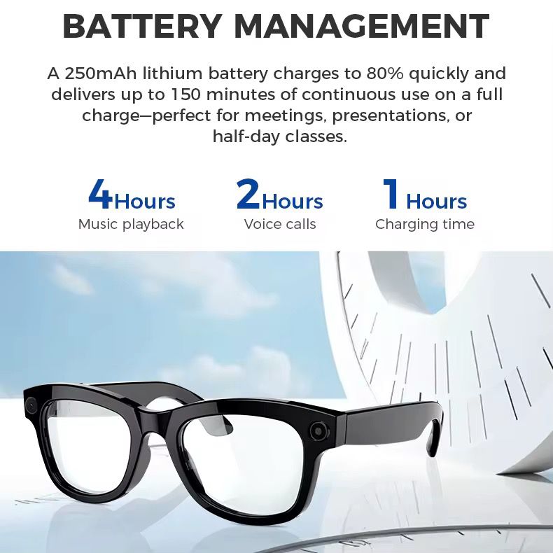 New AI Voice Smart Glasses HD 1080P Camera Polarized Sunglasses Video Conference Recorder