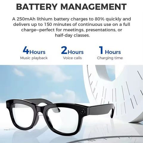New AI Voice Smart Glasses HD 1080P Camera Polarized Sunglasses Video Conference Recorder
