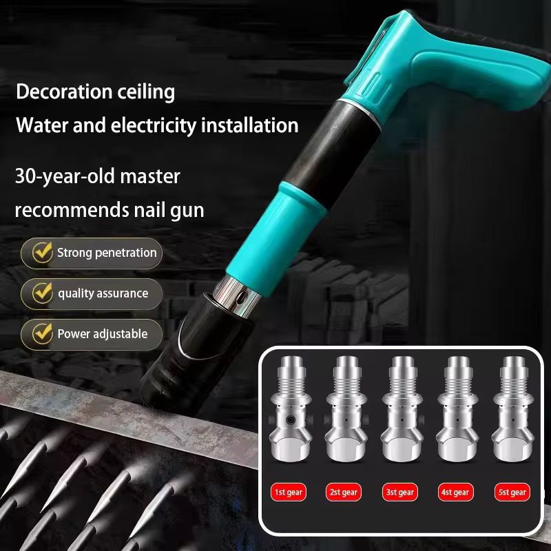 Powerful Concrete Nail Gun Mini Retainer 5 Adjustable Gears Manual Concrete Nail Gun