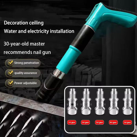 Powerful Concrete Nail Gun Mini Retainer 5 Adjustable Gears Manual Concrete Nail Gun