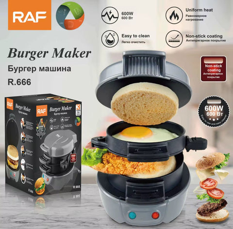 Sandwich Toaster Burger Maker, Panini Press with Egg Rings and Timer
