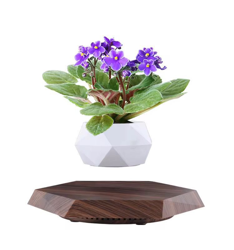 Levitating Plant Pot, Magnetic Levitation Flower Pot Rotating Planters Suspension Floating Plant