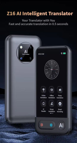 Z16 Portable AI Intelligent Translator Touch Screen Online Offline 138 Languages Two-Way Realtime Instant Voice