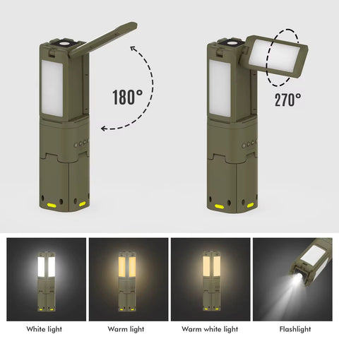 Telescopic Camping Lantern 14000mAh Rechargeable Built-in Magnetic Base Outdoor LED Flashlight for Hiking Fishing Tent Emergency