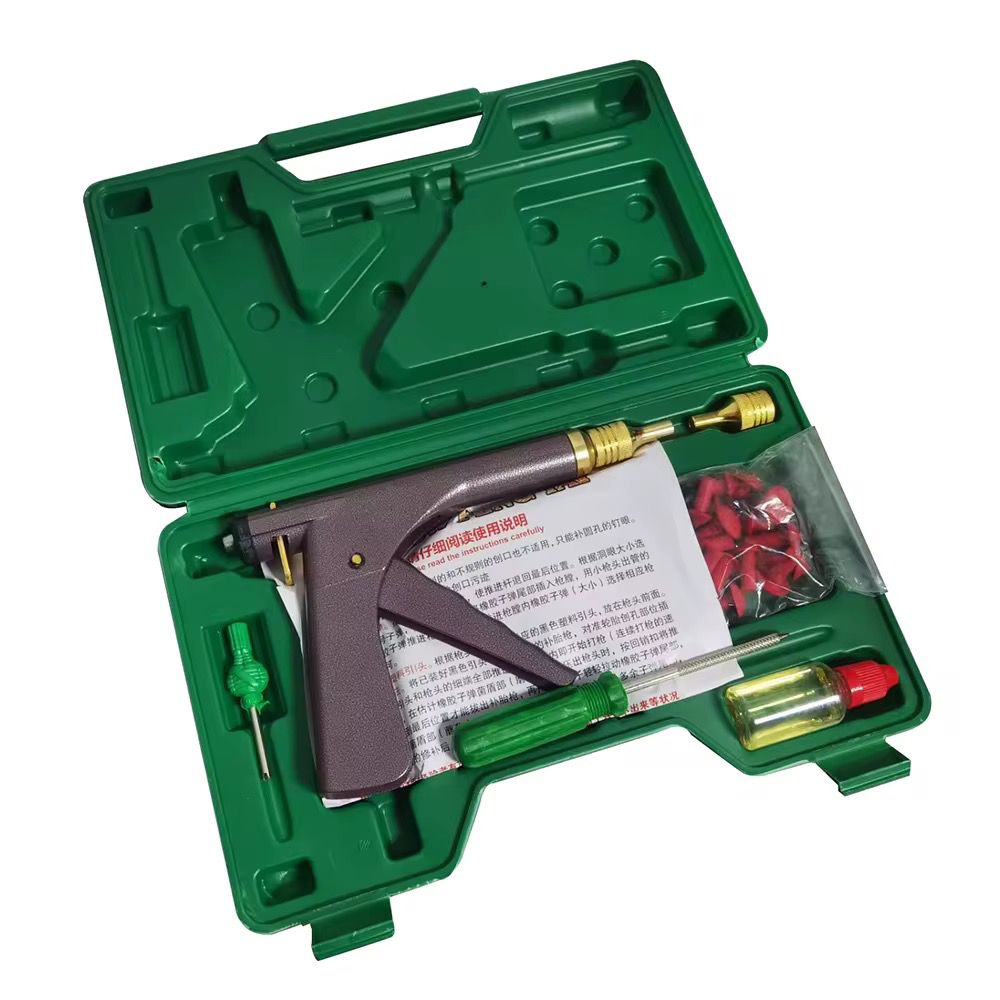 36 Pcs Tubeless Tire Puncture Repair Gun Kit with Hard Storage Case and 30x Mushroom Plugs (36 pcs kit)