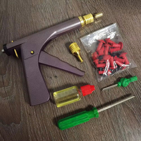36 Pcs Tubeless Tire Puncture Repair Gun Kit with Hard Storage Case and 30x Mushroom Plugs (36 pcs kit)