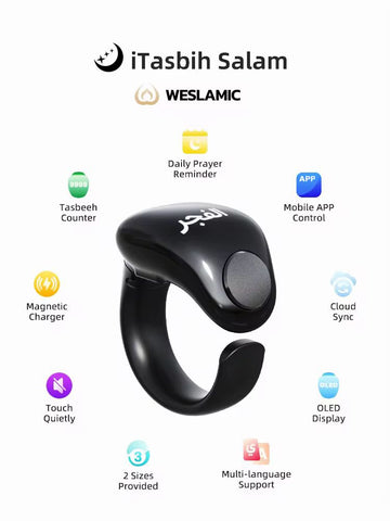 WESLAMIC Smart Tasbih Counter Zikr Ring