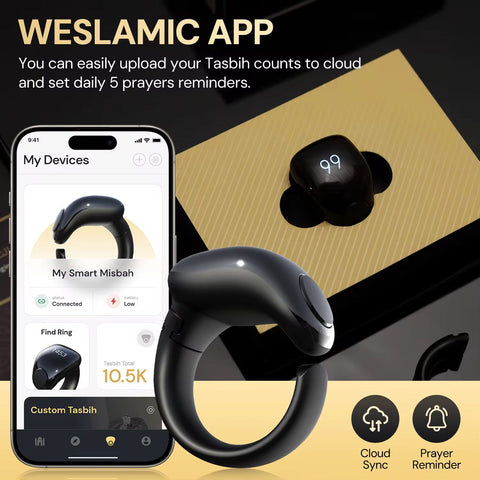 WESLAMIC Smart Tasbih Counter Zikr Ring