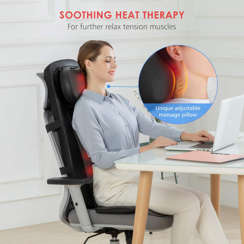 COMFIER Massager Chair with Heat Shiatsu Neck Back Massager Portable