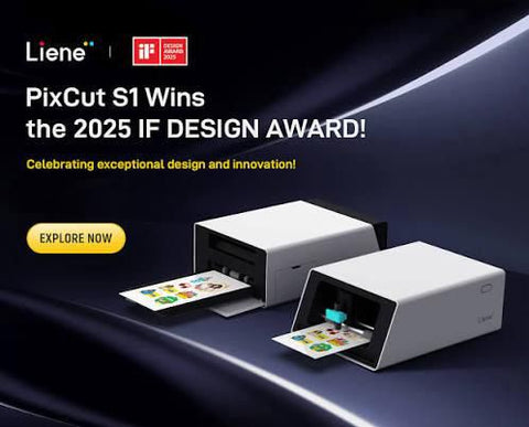 Liene PixCut S1 All-in-One Photo Printer, Sticker Printer and Cutting Machine Sticker Cutter | W/Ink Cartridge | 72 Sheets