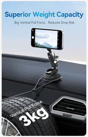 TELESIN Magnetic Suction Cup Mobile Phone Car Mount Compatible with MagSafe | 360° Adjustable Car Windshield Phone Holder