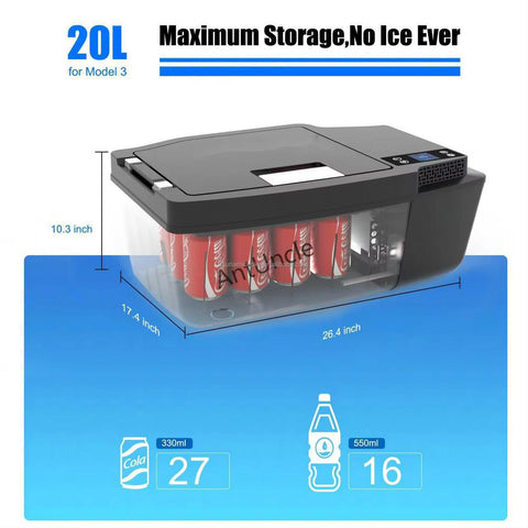 Car Refrigerator 12 Volt Tesla Fridge Model Y Portable 35QT(33L) Car Freezer App Control -4℉-50℉ for Travel Camping Road Trip