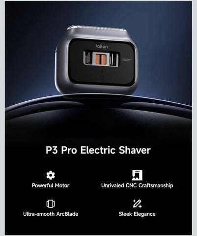 Laifen P3 Pro Men's Electric Shaver with High Speed Motors, 12,000 Cuts/Min. x 2,