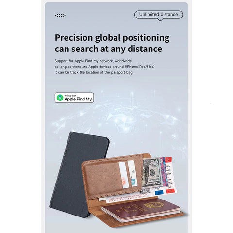 Idmix Air Passport (Air 02) | Smart Location Passport & Card Bag with Apple Find My Support