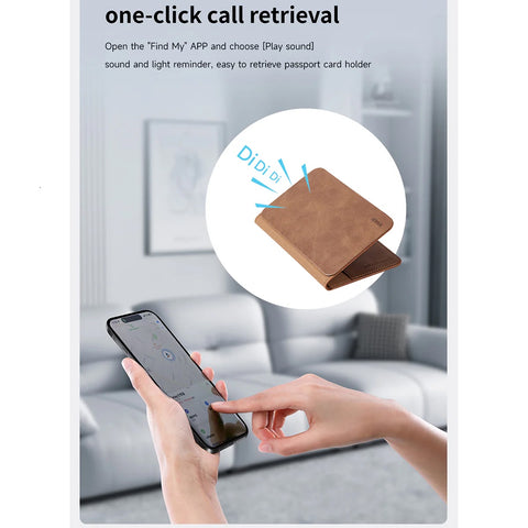 Idmix Air Passport (Air 02) | Smart Location Passport & Card Bag with Apple Find My Support