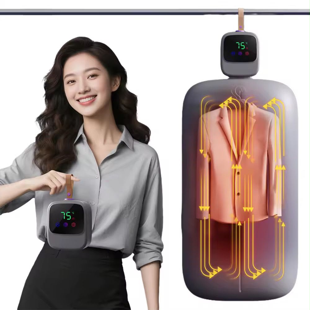 Compact Electric Clothes Dryer Machine, Lightweight Travel Clothes Dryer with 3 Timer Setting
