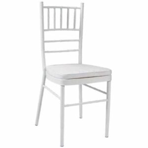 Olmecs White Chivari Party Chair White Bamboo Design with Cushion