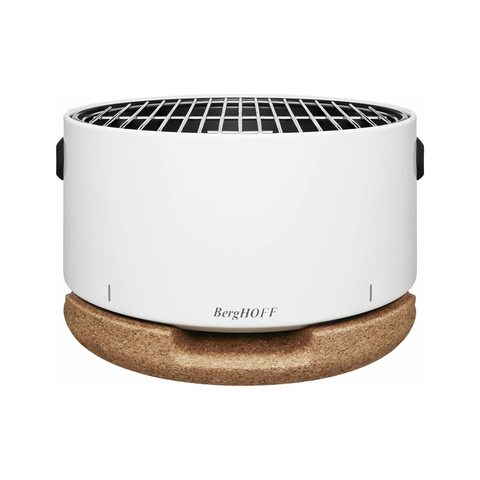 BergHOFF – Leo Carbon Steel Outdoor Tabletop BBQ with Cork Lid – White