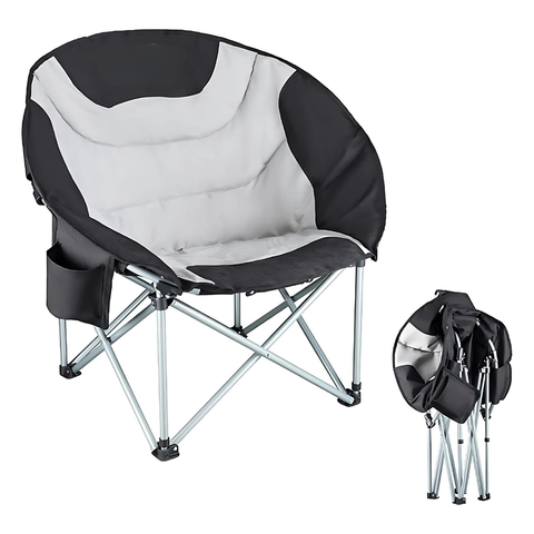Foldable Moon Camping Chair Portable Lounge Chair with Cup Holder