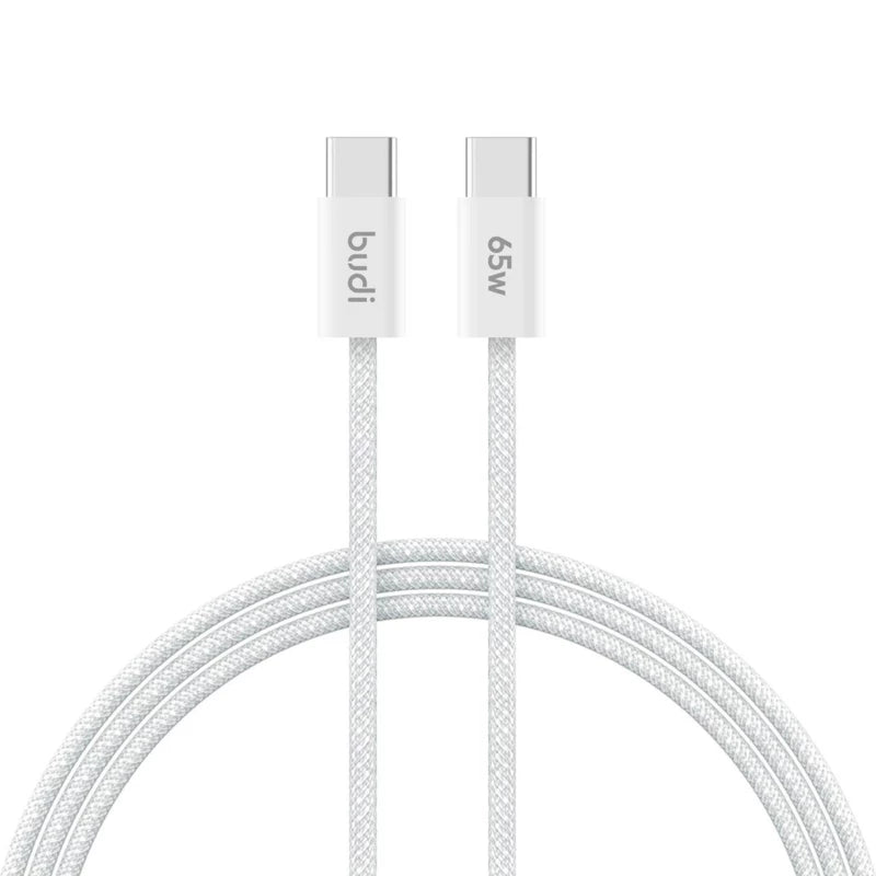 Budi Type-C to Type-C 1 Meter 65W Fast Charging Braided Cable