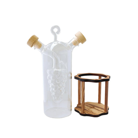 Arte in Olivo Grape Oil and Vinegar Cruet with Stand