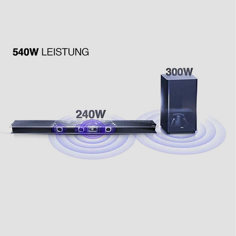 TCL 3.1CH Ray Danz Soundbar With Wireless Subwoofer 540 Watts TS9030 Black