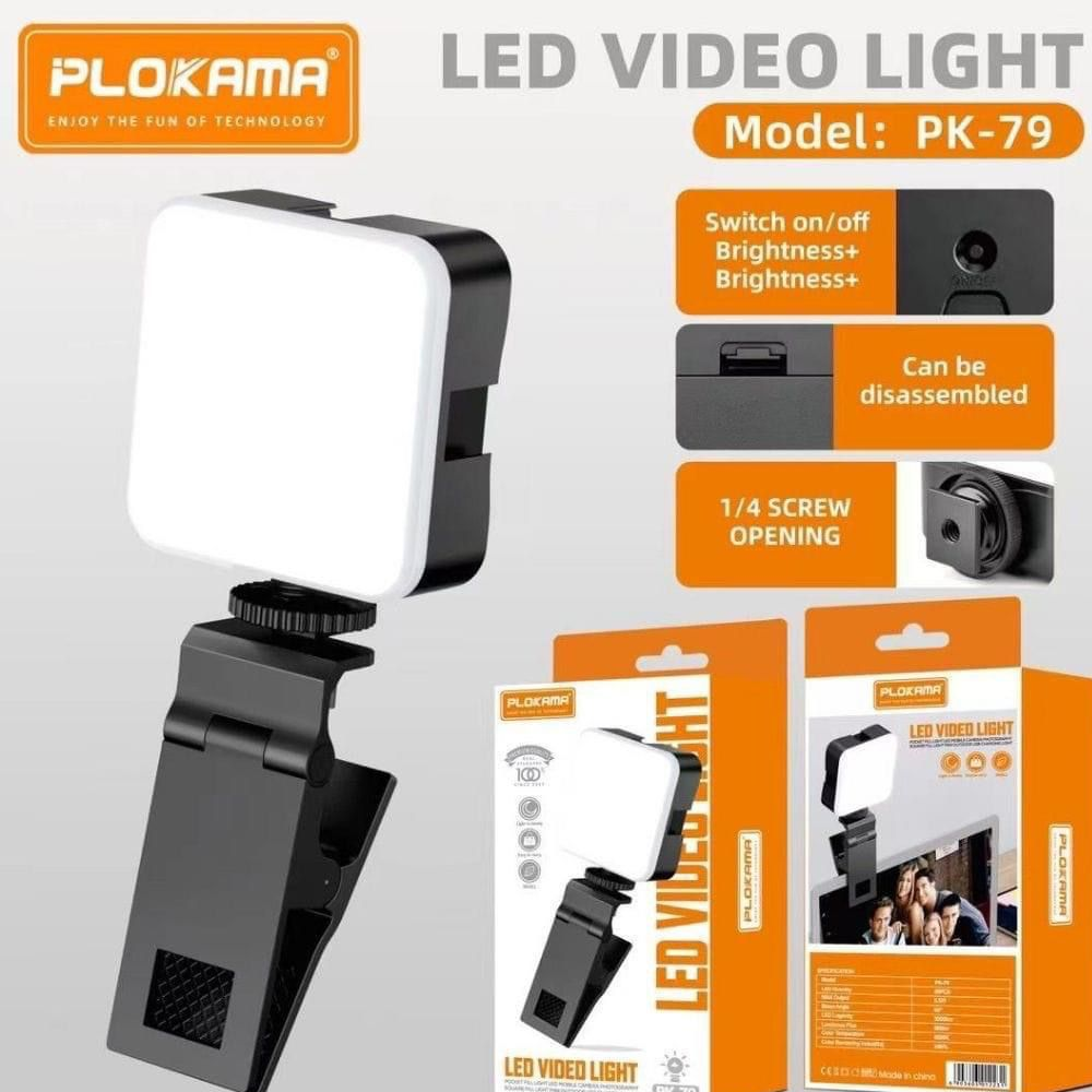 Plokama LED Video Light With Holding Clip PK-79