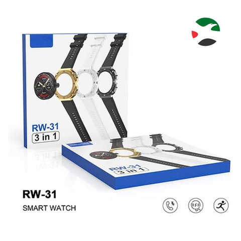 HainoTeko RW-31 Sports Edition Smart Watch With 3 Dial Case and 2 Set Strap Compatible With Android & iOS.