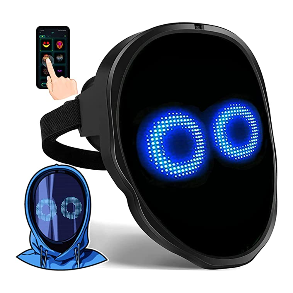 Programmable Led Full Mask Face Transforming LED Mask with Bluetooth Programmable - LED Halloween ...