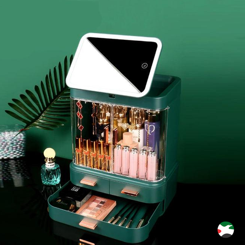 Makeup Organizer, With LED Mirror Cosmetic Storage Box