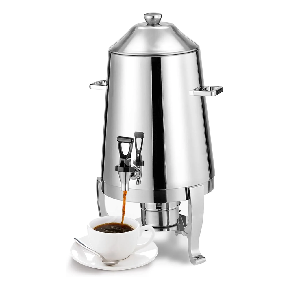 Stainless Steel Thermal Coffee Carafe Airpot Dispenser 13 L W/ Fuel Tray+Handles