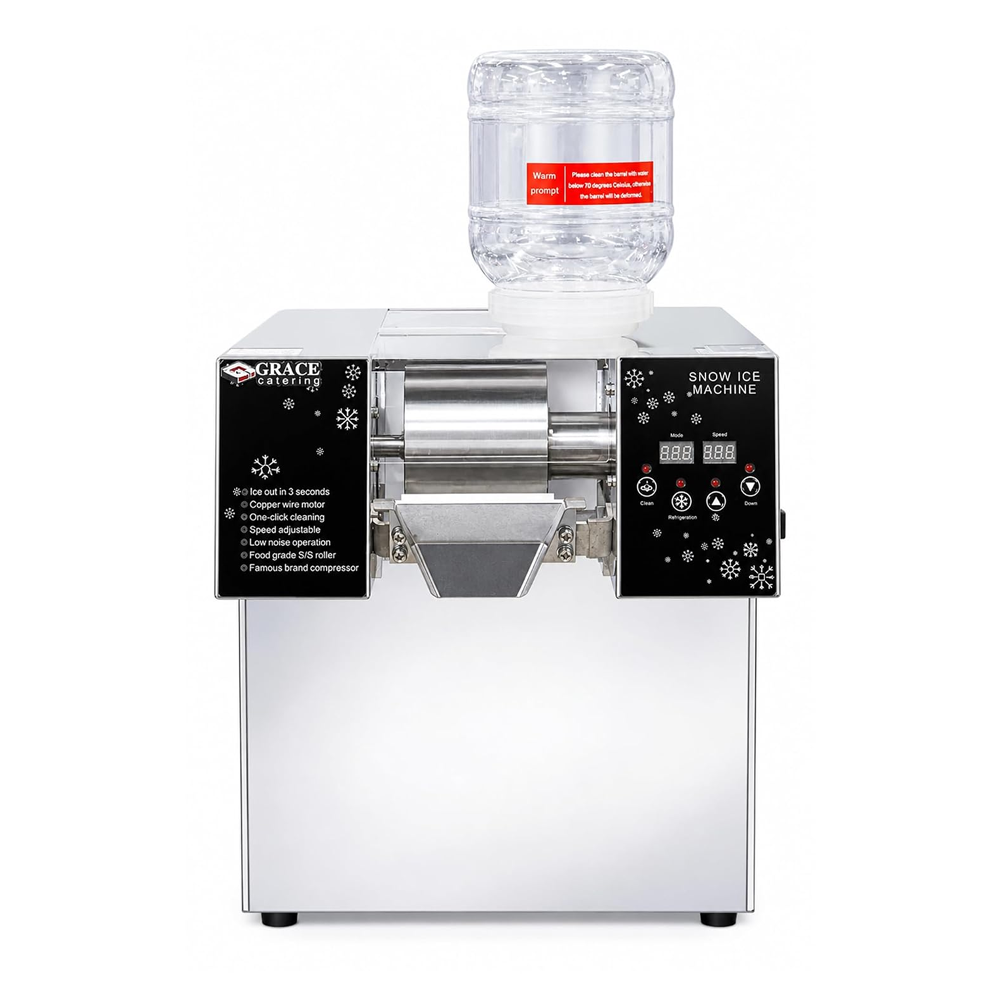 GRACE Commercial Bingsu Snowflakes Ice Machine, 200kg/24H Capacity, 1200W Snow Ice Shaver