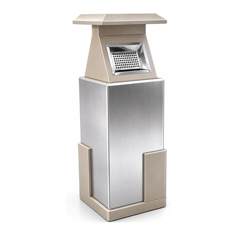 Olmecs Stainless Steel Outdoor Ashtray Bin 8L, Freestanding Cigarette Disposal Trash Can with Stainless Steel Body
