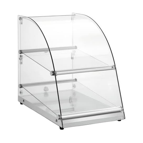 Olmecs Curve Glass Buffet Cabinet Neutral Display Showcase