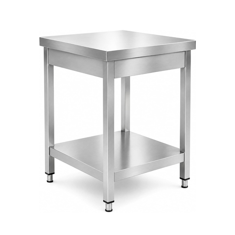 Olmecs Stainless Steel Table for Prep & Work Commercial Heavy Duty Table with Undershelf for Restaurant  (60x70x85 Cm)