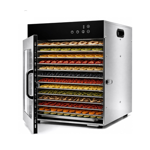 Olmecs Commercial Food Dehydrator Machine 12 Tray 1000W Digital Adjustable Timer And Temperature Control