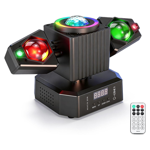 Olmecs 50W LED Beam Moving Head Light Red Green Laser Disco Light with Magic Ball Rotating Remote Control Suitable for DJ Party